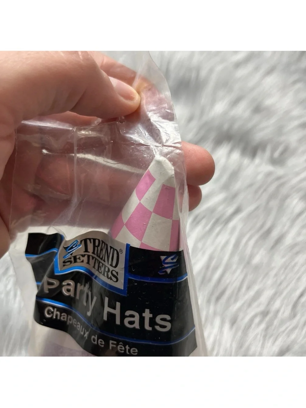 Vintage 90s Girls Birthday Pink Purple White Makeup Beauty Party Hats